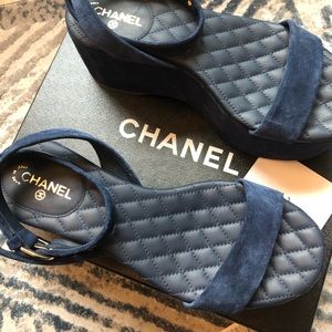 chanel suede sandals